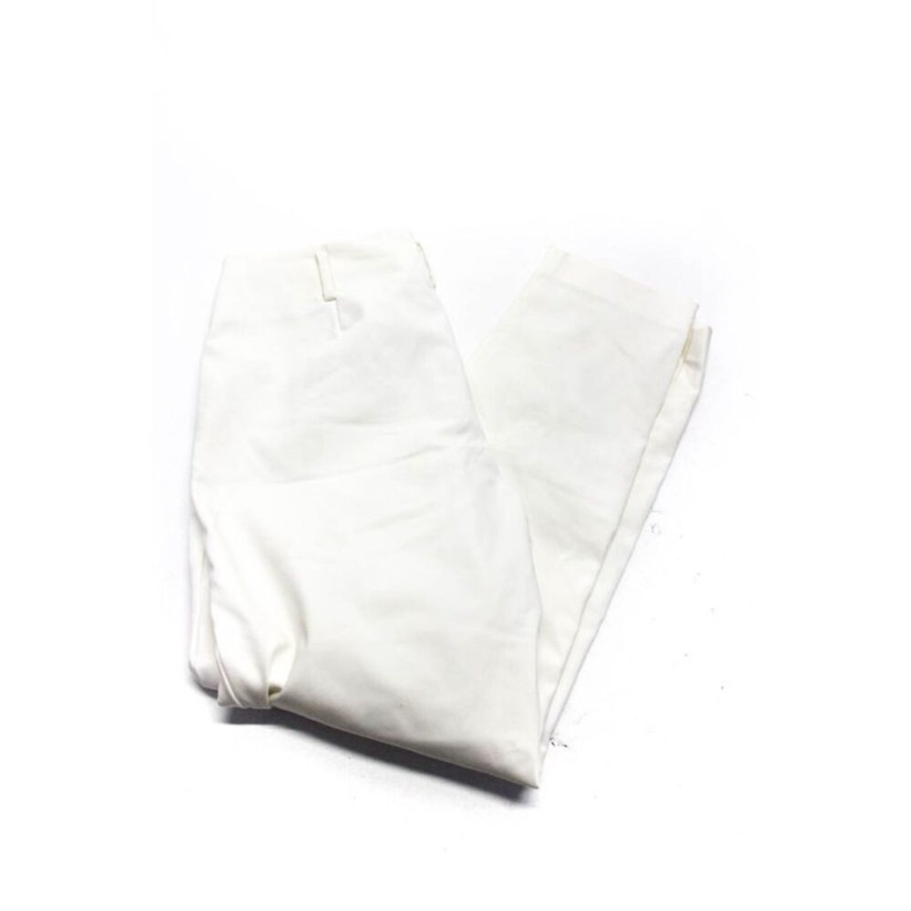 Theory Women's Straight Leg Flat Front Capri Trousers White Size 0